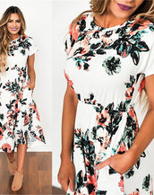 Floral Print Long Dress Women Dress