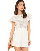 Round Neck Cap Sleeve Women Jumpsuit