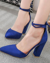 Thick Heels Ankle Lace Women Pumps