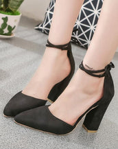 Thick Heels Ankle Lace Women Pumps