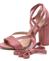 Cross-tied Ankle Lace Lady's Pumps
