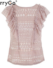 Ruffle Sleeveless Transparent Tops