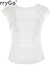 Ruffle Sleeveless Transparent Tops