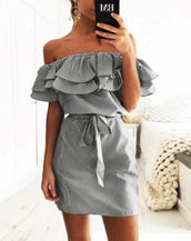 Striped Bandage Women Dress