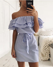 Striped Bandage Women Dress