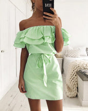 Striped Bandage Women Dress