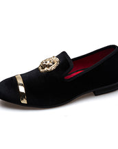 Gold Top Men Velvet Shoes