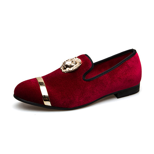 Gold Top Men Velvet Shoes