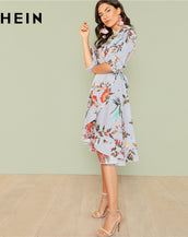 Ruffle Wrap Women Short Dress