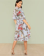 Ruffle Wrap Women Short Dress
