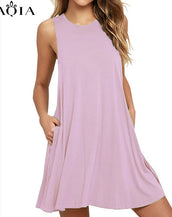 Sleeveless Short Casual Shift Dresses