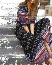 Bohemia Floral Print Women Dress