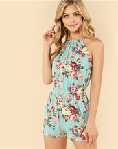 Backless Halter Sleeveless Ladies Jumpsuit