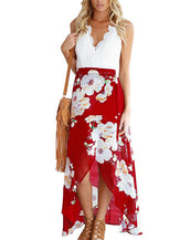 Flower Print Patchwork Women Dress