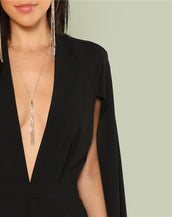 Cape Sleeve Tailored Women Romper
