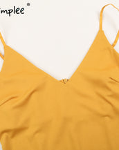 Sexy V Neck Ruffle Strap Mini Dress
