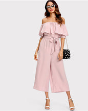 Flounce Belted Women Jumpsuit