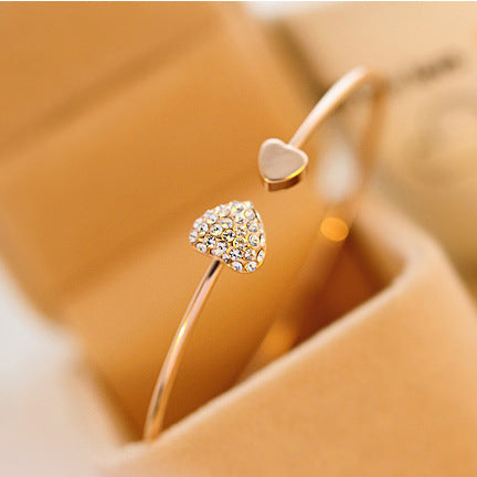 Crystal Double Heart Bracelet for Women