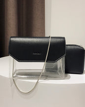 Leather Transparent Shoulder Bag for Ladies
