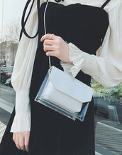 Leather Transparent Shoulder Bag for Ladies
