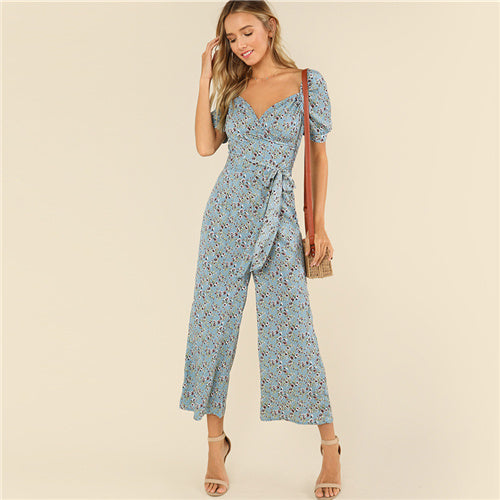 Daisy PrintWide Leg Jumpsuit