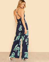 Print Wide Leg Women Jumpsuit