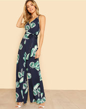 Print Wide Leg Women Jumpsuit