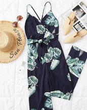 Print Wide Leg Women Jumpsuit