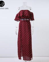 Off Shoulder Vintage Long Dress