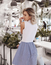 Stripe Sleeveless Patchwork Dress