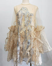 Elegant Twin Style Mesh Mini Dress