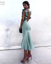 Butterfly Sleeveless Backless Mermaid Dress