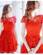 Hallow Out Lace Female Slim Dress