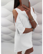 Cold Shoulder Loose Straight Sundress