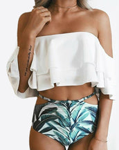 Ruffle Vintage Female Bikini Set
