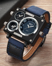 Multiple Time Zones Men Square Watches