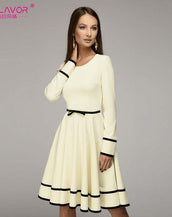 Elegant Long Sleeves Knee-Length Dress