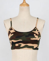 Sleeveless Camouflage Bustier Bra