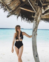 Floral Lace-up Women Swimwear