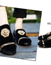 Gold Top Men Velvet Shoes