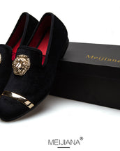 Gold Top Men Velvet Shoes