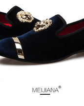 Gold Top Men Velvet Shoes