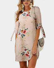 Off Shoulder Floral Print Chiffon Dress