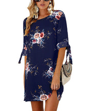 Off Shoulder Floral Print Chiffon Dress