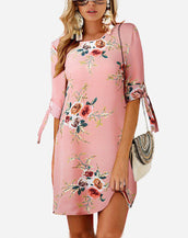 Off Shoulder Floral Print Chiffon Dress