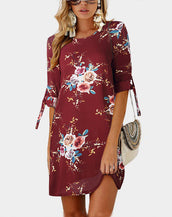 Off Shoulder Floral Print Chiffon Dress