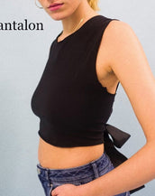 Criss Cross Drape Crop Female T-shirt