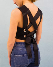 Criss Cross Drape Crop Female T-shirt