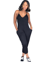 Spaghetti Strap Pockets Loose Rompers Jumpsuit