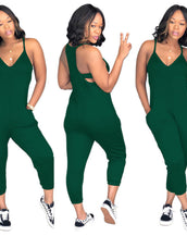 Spaghetti Strap Pockets Loose Rompers Jumpsuit